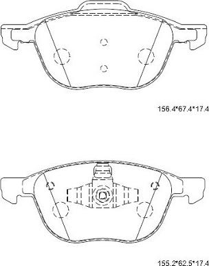 Asimco KD3726 - Комплект спирачно феродо, дискови спирачки vvparts.bg