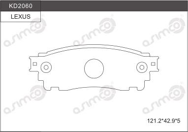 Asimco KD2060 - Комплект спирачно феродо, дискови спирачки vvparts.bg