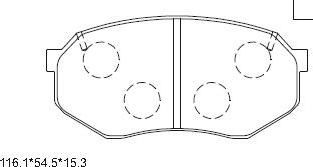 Asimco KD2743 - Комплект спирачно феродо, дискови спирачки vvparts.bg