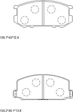 Asimco KD2767 - Комплект спирачно феродо, дискови спирачки vvparts.bg