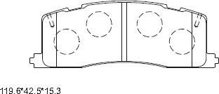 Asimco KD2711 - Комплект спирачно феродо, дискови спирачки vvparts.bg