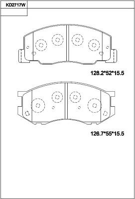 Asimco KD2717W - Комплект спирачно феродо, дискови спирачки vvparts.bg