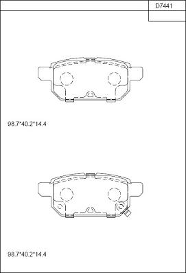 Asimco KD7441 - Комплект спирачно феродо, дискови спирачки vvparts.bg