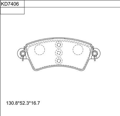 Asimco KD7406 - Комплект спирачно феродо, дискови спирачки vvparts.bg