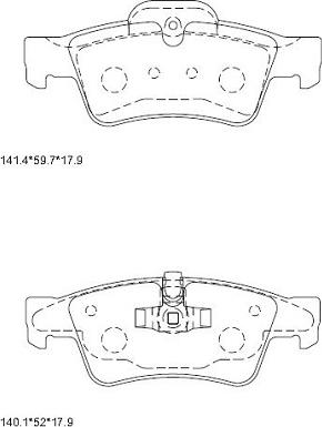 Asimco KD7554 - Комплект спирачно феродо, дискови спирачки vvparts.bg