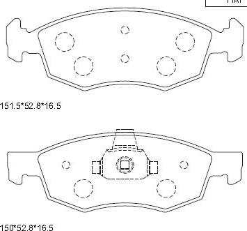 LPR-SA 05P756 - Комплект спирачно феродо, дискови спирачки vvparts.bg