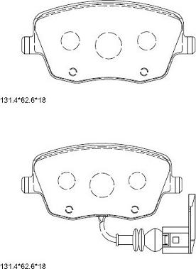 Asimco KD7551 - Комплект спирачно феродо, дискови спирачки vvparts.bg