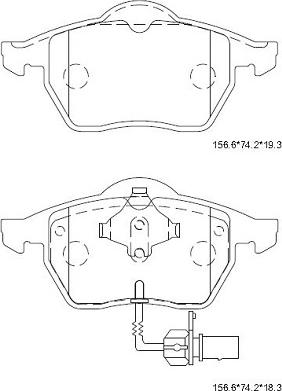 Asimco KD7558 - Комплект спирачно феродо, дискови спирачки vvparts.bg