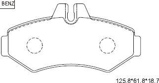 Asimco KD7552 - Комплект спирачно феродо, дискови спирачки vvparts.bg