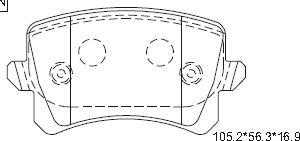 Asimco KD7560 - Комплект спирачно феродо, дискови спирачки vvparts.bg