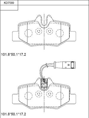 Asimco KD7589 - Комплект спирачно феродо, дискови спирачки vvparts.bg