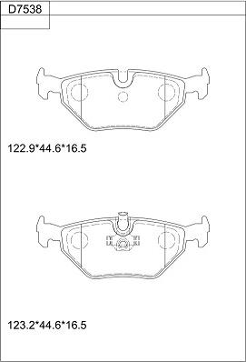 Asimco KD7538 - Комплект спирачно феродо, дискови спирачки vvparts.bg