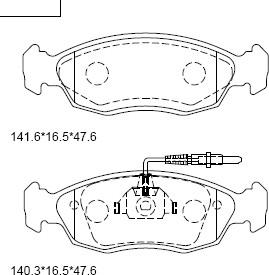 Asimco KD7578 - Комплект спирачно феродо, дискови спирачки vvparts.bg