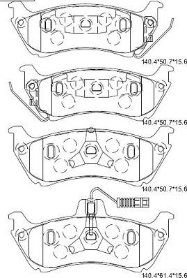 Asimco KD7572 - Комплект спирачно феродо, дискови спирачки vvparts.bg