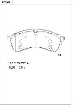 Asimco KD7684 - Комплект спирачно феродо, дискови спирачки vvparts.bg