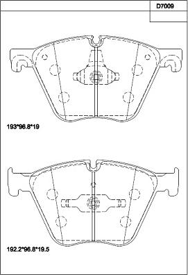 Asimco KD7009 - Комплект спирачно феродо, дискови спирачки vvparts.bg