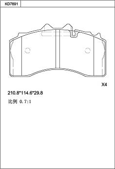 Asimco KD7891 - Комплект спирачно феродо, дискови спирачки vvparts.bg