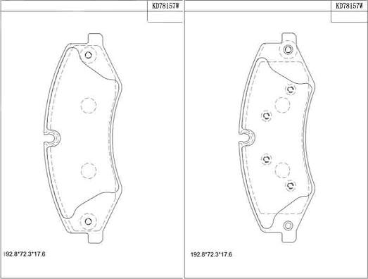 Asimco KD78157W - Комплект спирачно феродо, дискови спирачки vvparts.bg