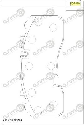 Asimco KD7810 - Комплект спирачно феродо, дискови спирачки vvparts.bg