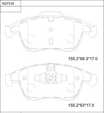 Asimco KD7318 - Комплект спирачно феродо, дискови спирачки vvparts.bg