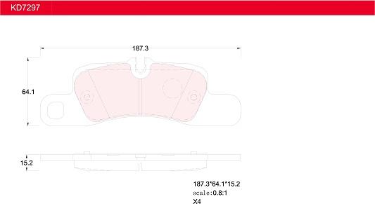 Asimco KD7297 - Комплект спирачно феродо, дискови спирачки vvparts.bg