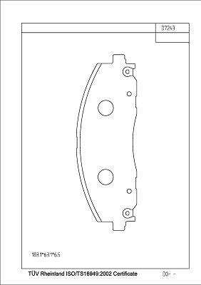 Asimco KD7243 - Комплект спирачно феродо, дискови спирачки vvparts.bg