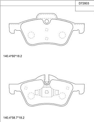 Asimco KD72803 - Комплект спирачно феродо, дискови спирачки vvparts.bg