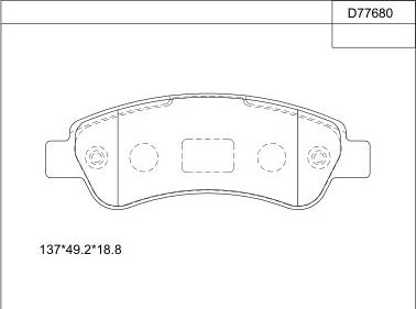 Asimco KD77680 - Комплект спирачно феродо, дискови спирачки vvparts.bg