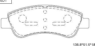 Asimco KD7734 - Комплект спирачно феродо, дискови спирачки vvparts.bg