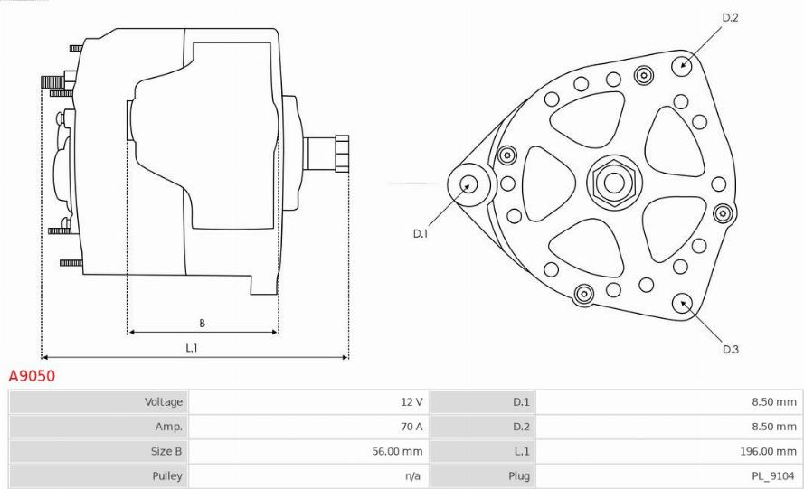 AS-PL A9050 - Генератор vvparts.bg