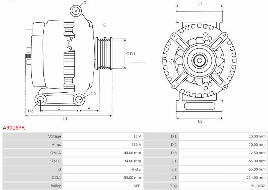 AS-PL A9016PR - Генератор vvparts.bg