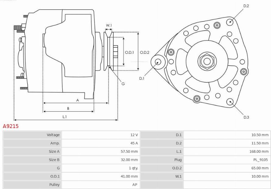 AS-PL A9215 - Генератор vvparts.bg