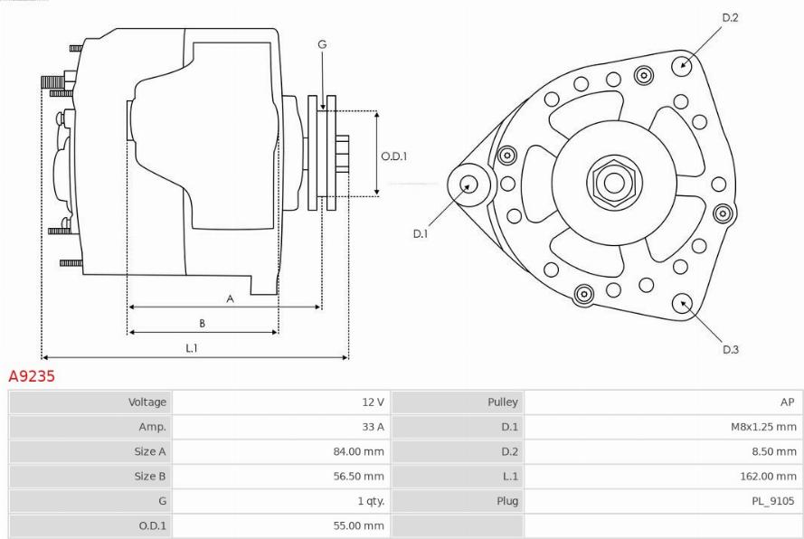 AS-PL A9235 - Генератор vvparts.bg