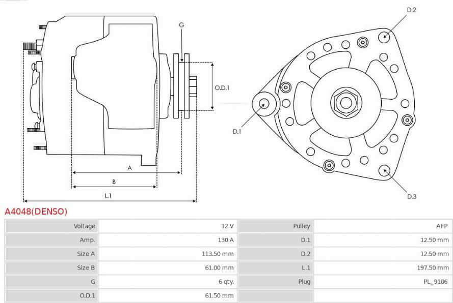 AS-PL A4048(DENSO) - Генератор vvparts.bg