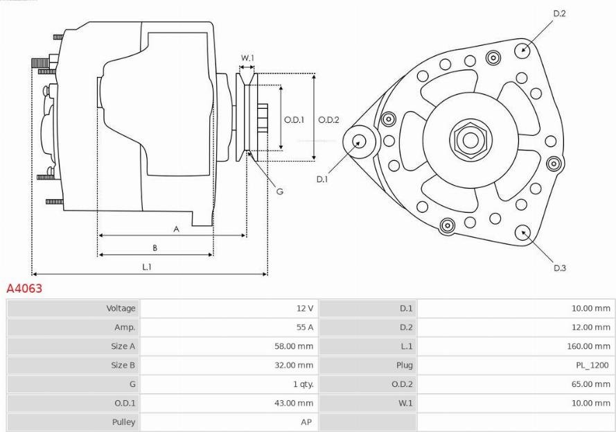 AS-PL A4063 - Генератор vvparts.bg