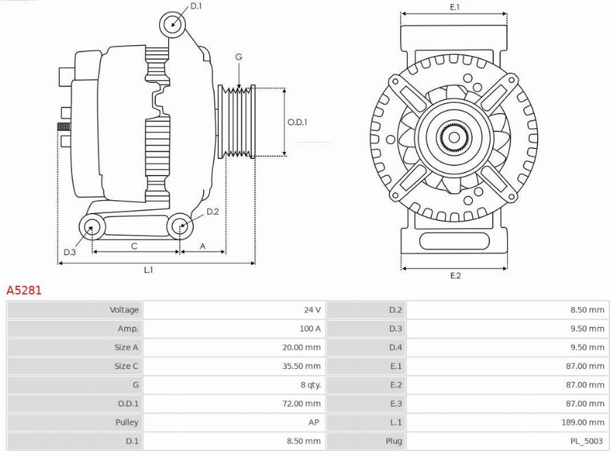 AS-PL A5281 - Генератор vvparts.bg