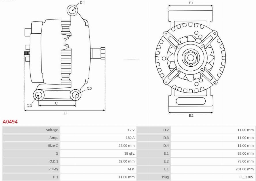 AS-PL A0494 - Генератор vvparts.bg