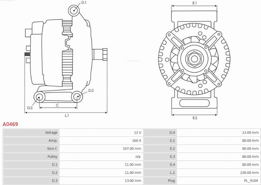 AS-PL A0469 - Генератор vvparts.bg