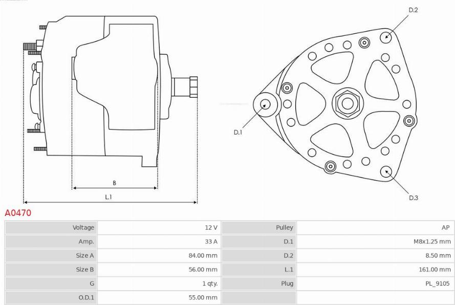 AS-PL A0470 - Генератор vvparts.bg