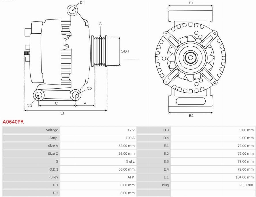 AS-PL A0640PR - Генератор vvparts.bg