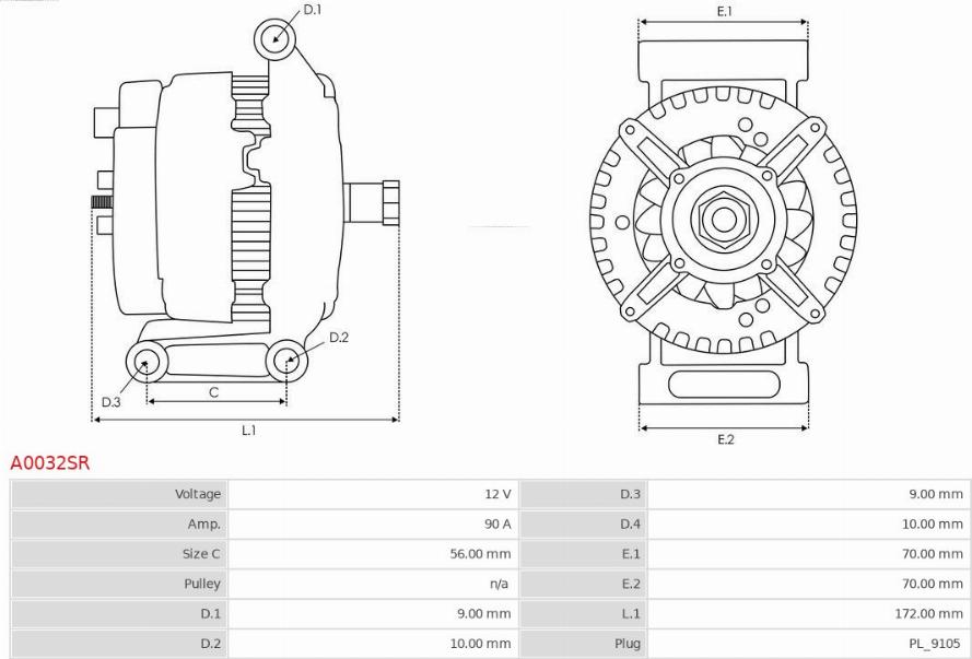 AS-PL A0032SR - Генератор vvparts.bg