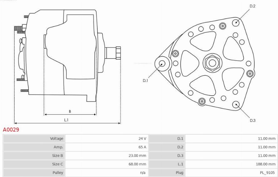 AS-PL A0029 - Генератор vvparts.bg