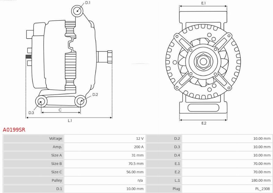 AS-PL A0199SR - Генератор vvparts.bg