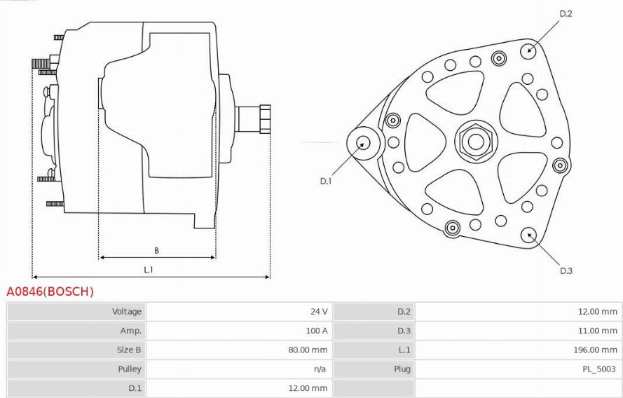 AS-PL A0846(BOSCH) - Генератор vvparts.bg