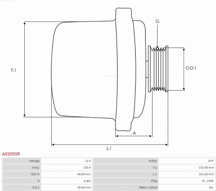 AS-PL A0205SR - Генератор vvparts.bg