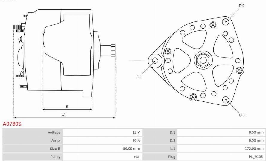 AS-PL A0780S - Генератор vvparts.bg