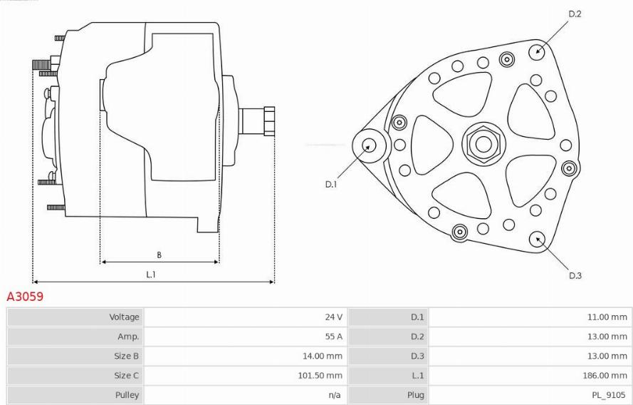 AS-PL A3059 - Генератор vvparts.bg