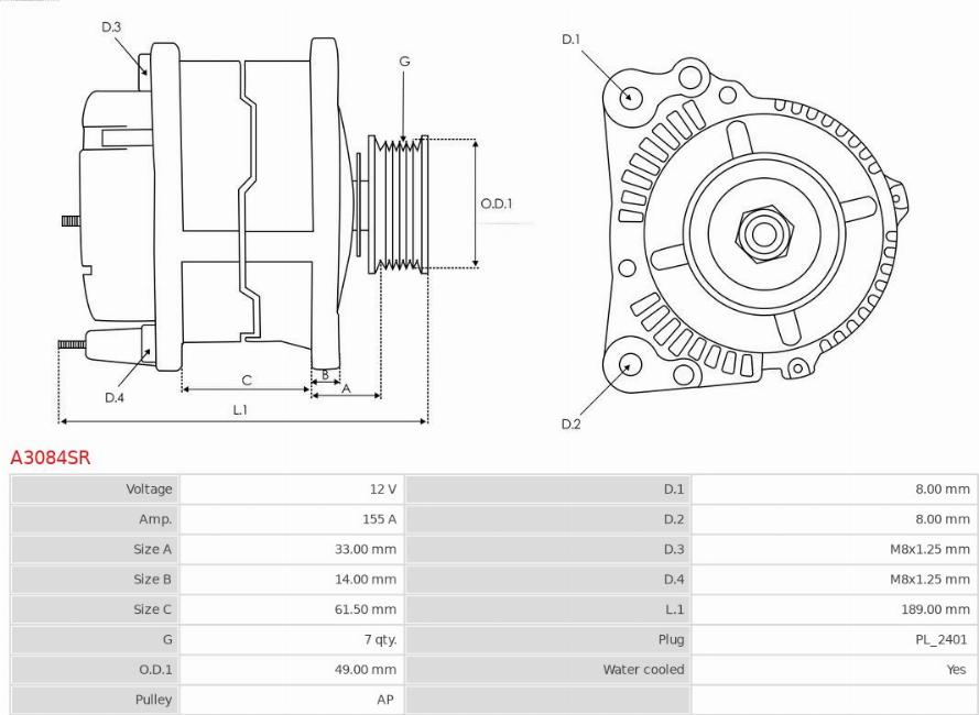 AS-PL A3084SR - Генератор vvparts.bg