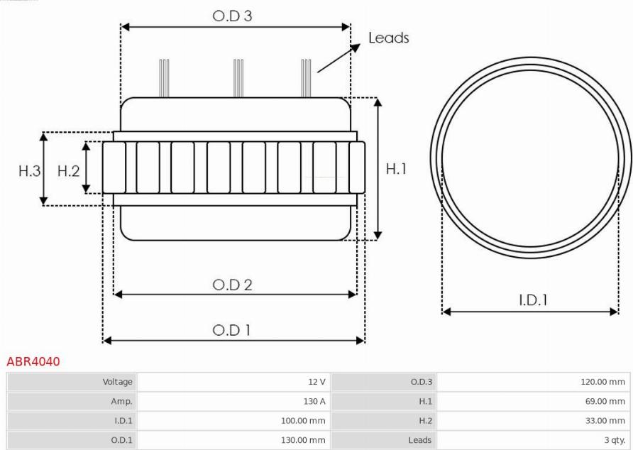 AS-PL ABR4040 - Носач, задвижващ фланец генератор vvparts.bg