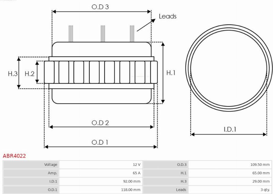 AS-PL ABR4022 - Носач, задвижващ фланец генератор vvparts.bg